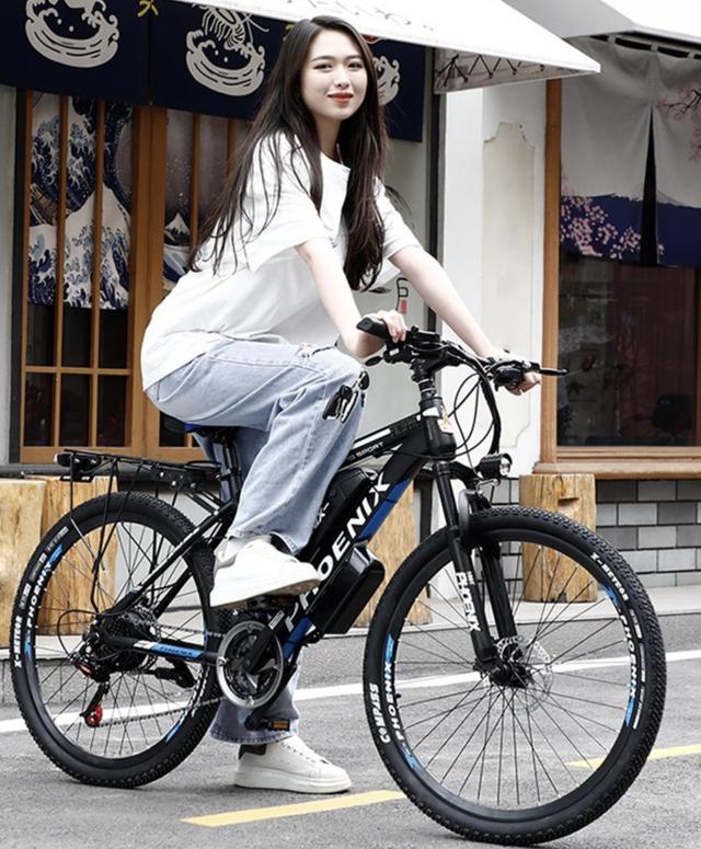 凤凰电动自行车测评26寸破风轮9级变速，最高续航400里！