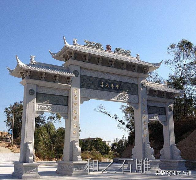 牌坊图片大全_效果图,农村路口大门牌坊